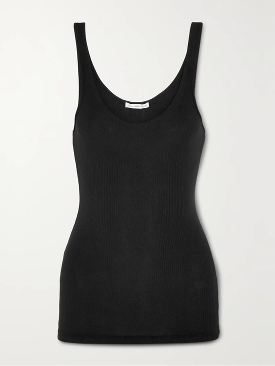James Perse Tops - James Perse Standard Ribbed Knit Scoop Neck Solid Black Tank Top Size 2/Medium